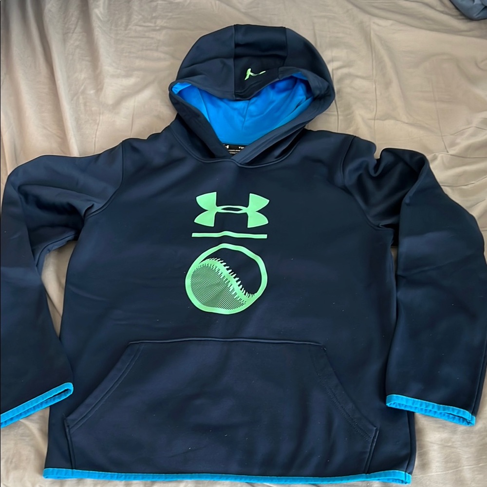 Under Armour Black and Blue ColdGear Hoodie